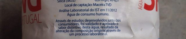 Já leram as letras pequeninas da água engarrafada? Dicas: data de análise, alteração de composição.