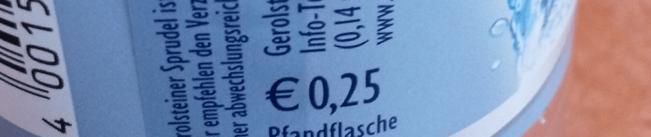 Uma garrafa de água na Alemanha vale 0,25€